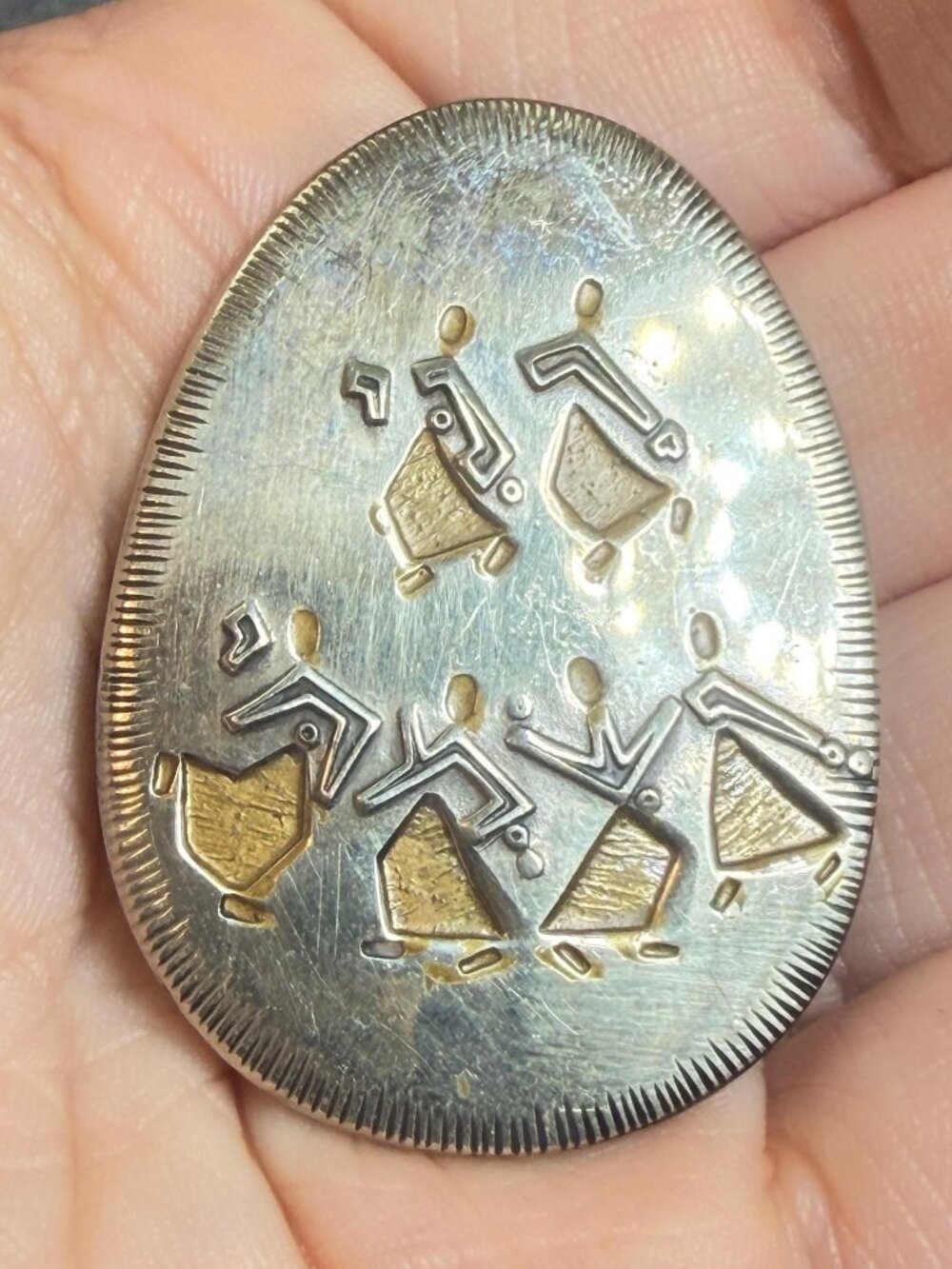Michael Katz Jerusalem Sterling Silver Brooch Pendant Vintage Sing and Rejoice